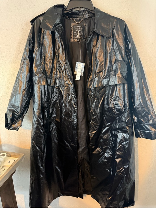 J. Crew Jackets & Blazers - XL J crew rain or shine Glossy Black Trench Coat
